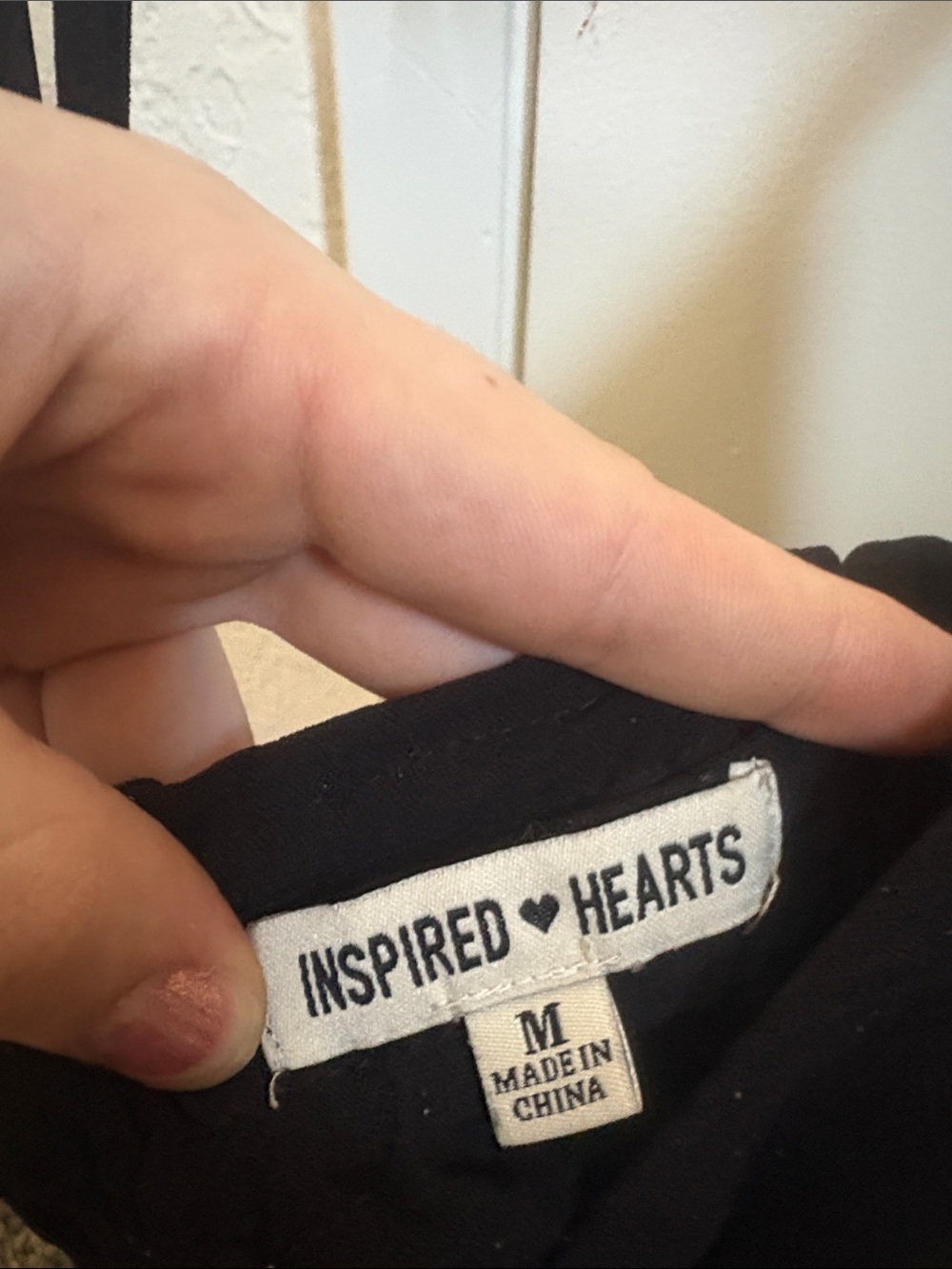 Inspired Hearts Black V-Neck Dress with Spaghetti Straps - Picture 2 of 5